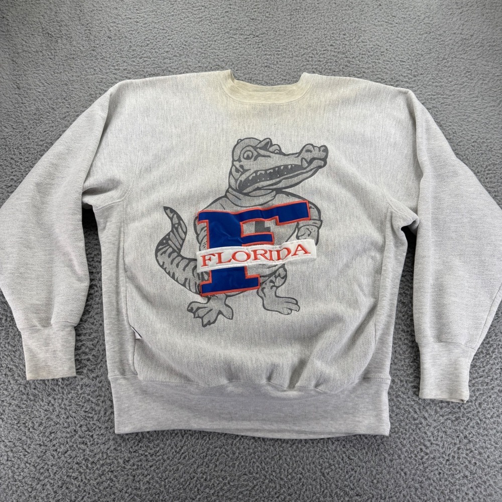 Vintage Crable Sportswear Florida Gators Sweatshirt Grey Large USA Reverse Weave